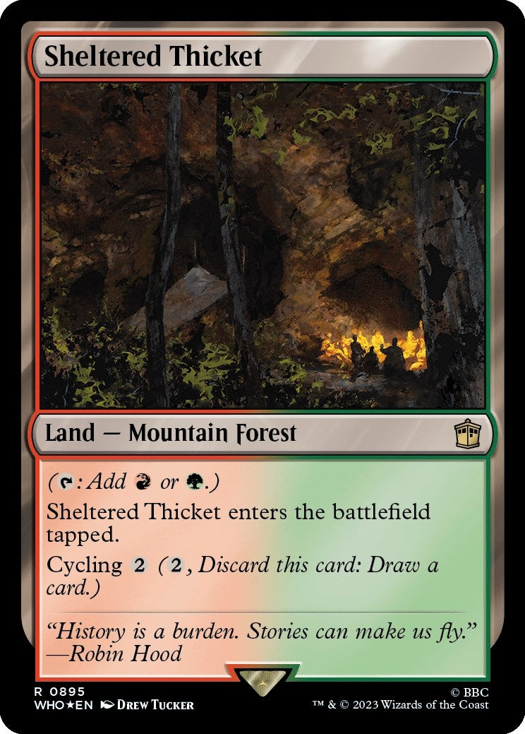 Image for Sheltered Thicket (Surge Foil) (Universes Beyond: Doctor Who) (895) - Magic: The Gathering