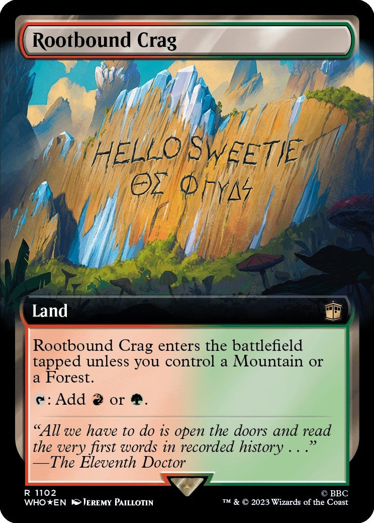 Image for Rootbound Crag (Extended Art) (Surge Foil) (Universes Beyond: Doctor Who) (1102) - Magic: The Gathering