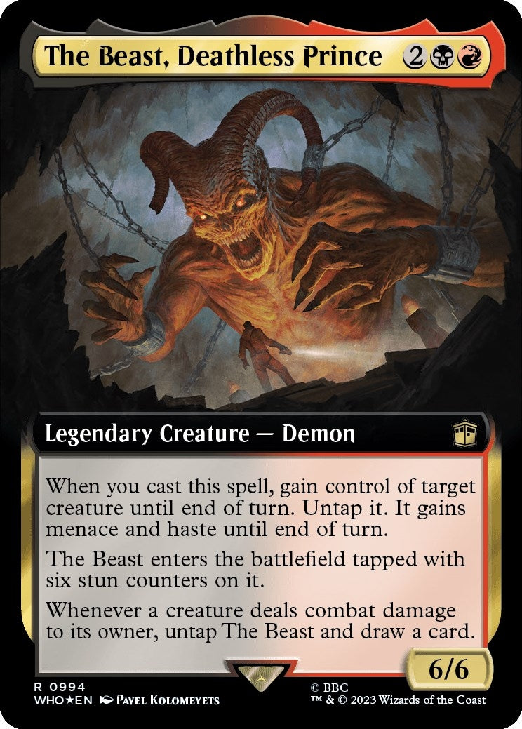 Image for The Beast, Deathless Prince (Extended Art) (Surge Foil) (Universes Beyond: Doctor Who) (994) - Magic: The Gathering