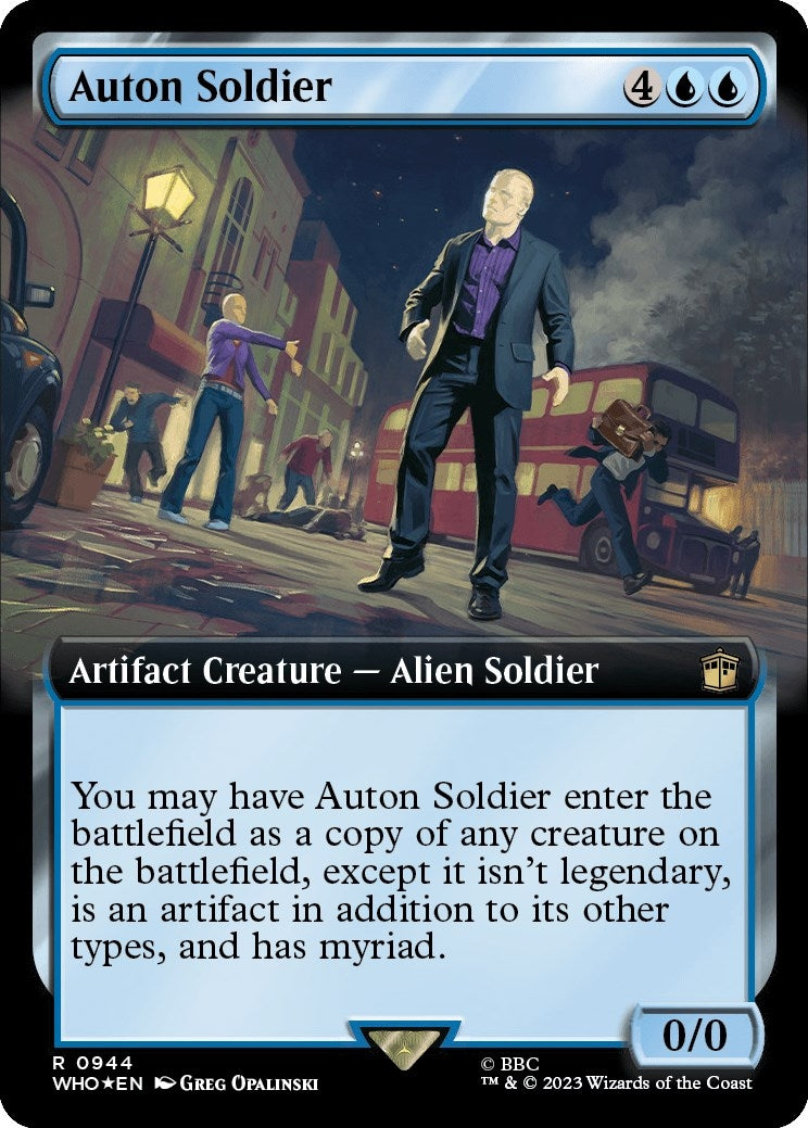 Image for Auton Soldier (Extended Art) (Surge Foil) (Universes Beyond: Doctor Who) (944) - Magic: The Gathering