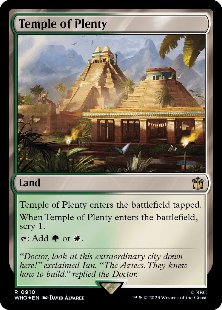 Image for Temple of Plenty (Surge Foil) (Universes Beyond: Doctor Who) (910) - Magic: The Gathering