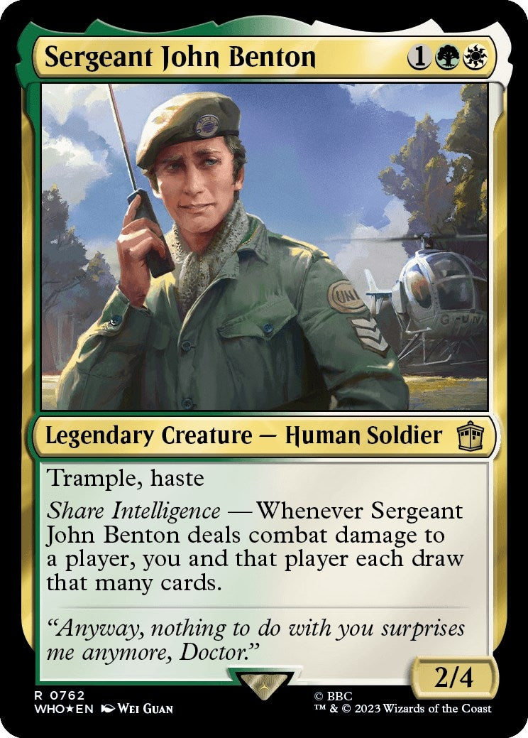 Image for Sergeant John Benton (Surge Foil) (Universes Beyond: Doctor Who) (762) - Magic: The Gathering