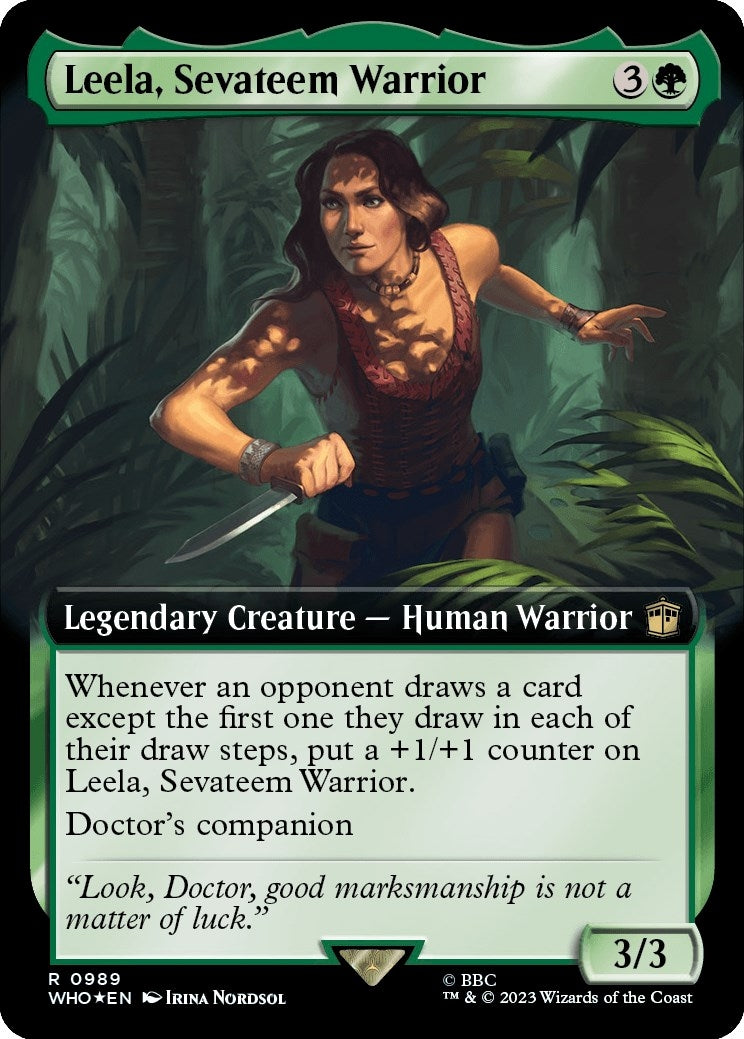 Image for Leela, Sevateem Warrior (Extended Art) (Surge Foil) (Universes Beyond: Doctor Who) (989) - Magic: The Gathering
