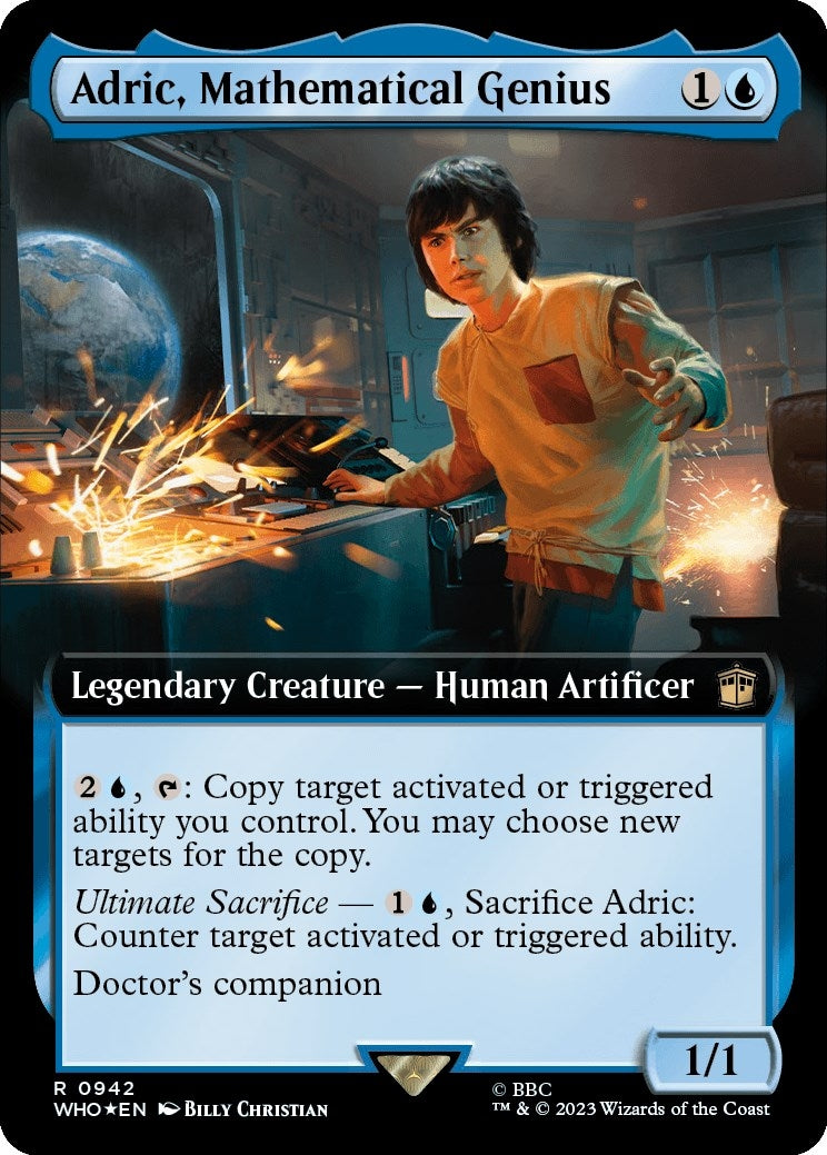 Image for Adric, Mathematical Genius (Extended Art) (Surge Foil) (Universes Beyond: Doctor Who) (942) - Magic: The Gathering