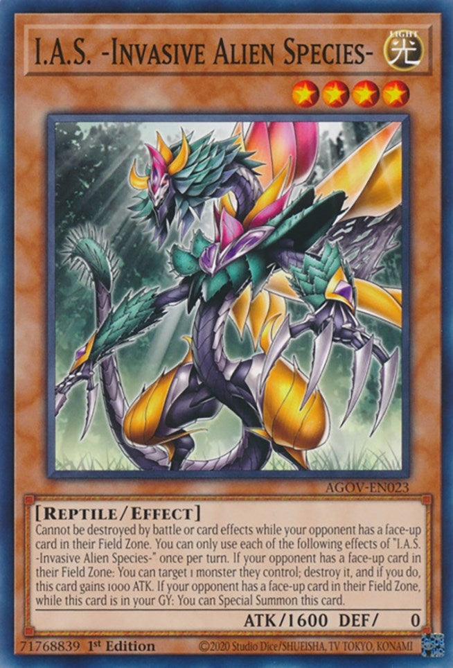 Image for I.A.S. -Invasive Alien Species- (Age of Overlord) (AGOV-EN023) - YuGiOh