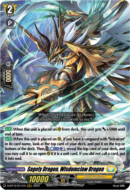 Image for Sagely Dragon, Wisdomclaw Dragon (D-BT12: Evenfall Onslaught) (D-BT12/011EN) - Cardfight Vanguard