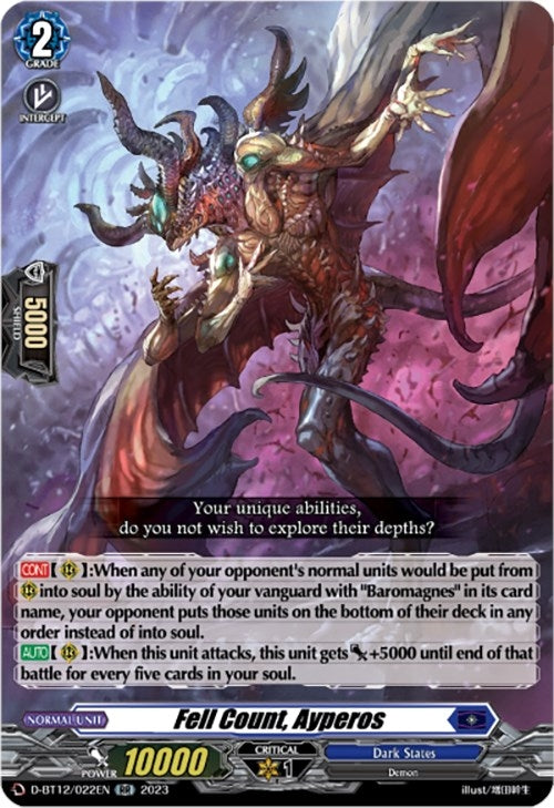 Image for Fell Count, Ayperos (D-BT12: Evenfall Onslaught) (D-BT12/022EN) - Cardfight Vanguard