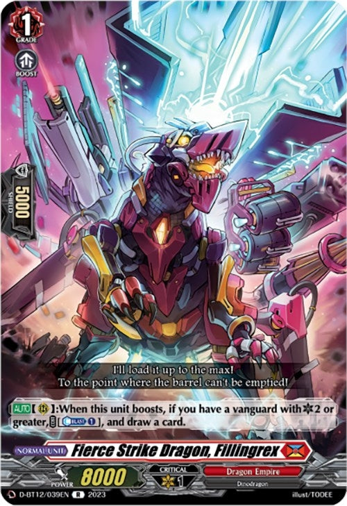 Image for Fierce Strike Dragon, Fillingrex (D-BT12: Evenfall Onslaught) (D-BT12/039EN) - Cardfight Vanguard