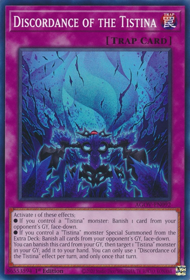 Image for Discordance of the Tistina (Age of Overlord) (AGOV-EN092) - YuGiOh