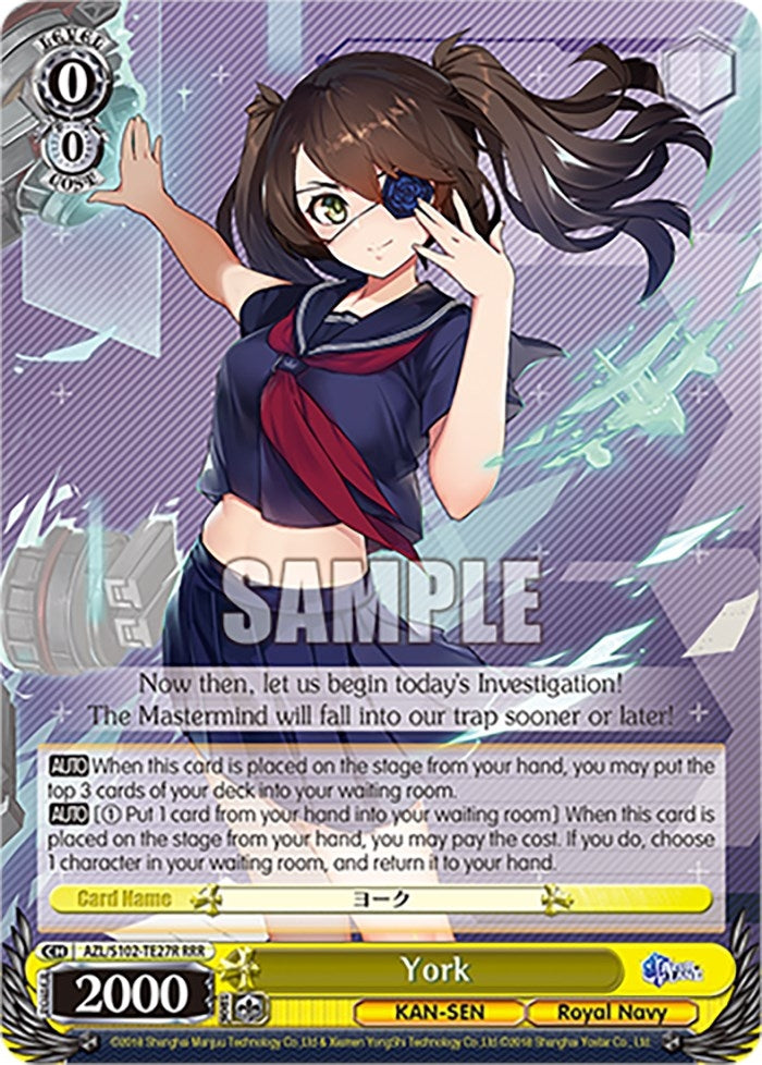 Image for York (RRR) (Azur Lane) (AZL/S102-TE27R RRR) - Weiss Schwarz