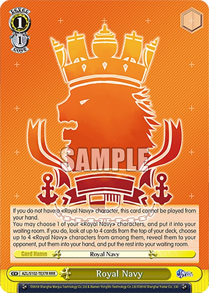 Image for Royal Navy (RRR) (Azur Lane) (AZL/S102-TE37R RRR) - Weiss Schwarz