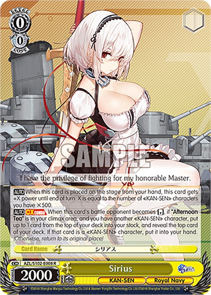 Image for Sirius (Azur Lane) (AZL/S102-E008 R) - Weiss Schwarz