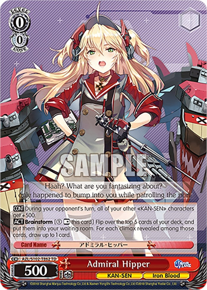 Image for Admiral Hipper (Azur Lane) (AZL/S102-TE62 TD) - Weiss Schwarz