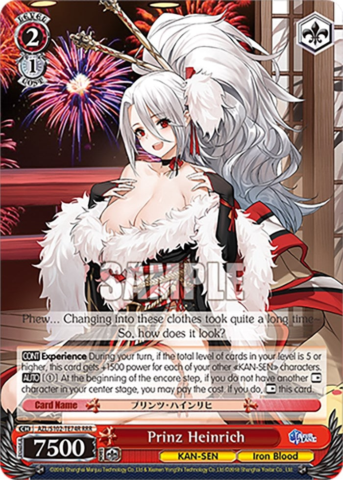 Image for Prinz Heinrich (RRR) (Azur Lane) (AZL/S102-TE74R RRR) - Weiss Schwarz