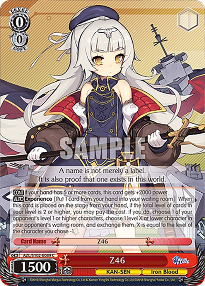 Image for Z46 (Azur Lane) (AZL/S102-E089 C) - Weiss Schwarz