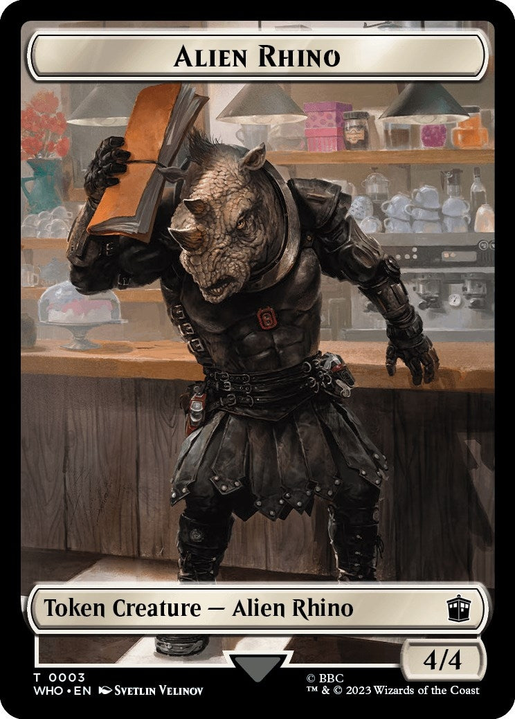Image for Alien Rhino // Mutant Double-Sided Token (Universes Beyond: Doctor Who) (3 // 18) - Magic: The Gathering
