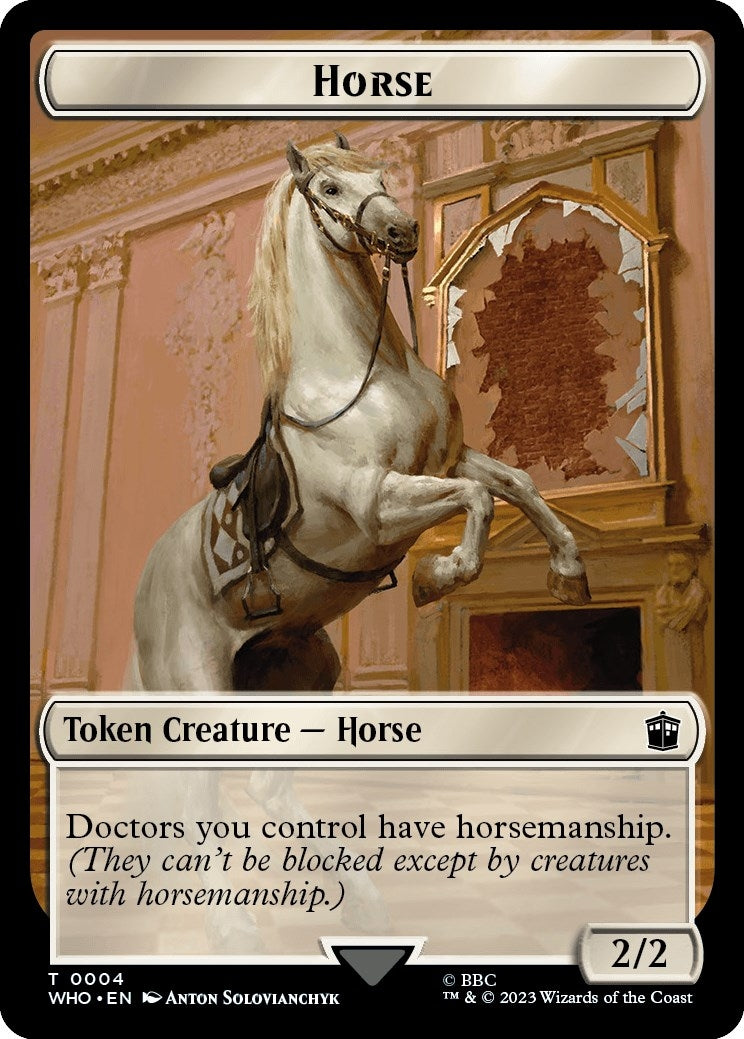 Image for Horse // Soldier Double-Sided Token (Universes Beyond: Doctor Who) (4 // 8) - Magic: The Gathering