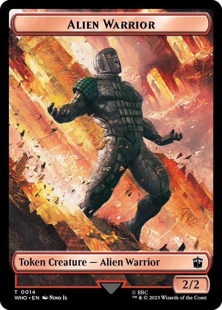 Image for Alien Warrior // Treasure (0030) Double-Sided Token (Universes Beyond: Doctor Who) (14 // 30) - Magic: The Gathering