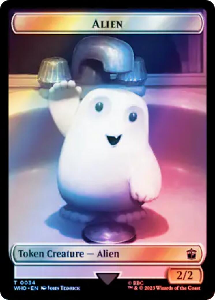 Image for Alien // Cyberman Double-Sided Token (Surge Foil) (Universes Beyond: Doctor Who) (34 // 56) - Magic: The Gathering