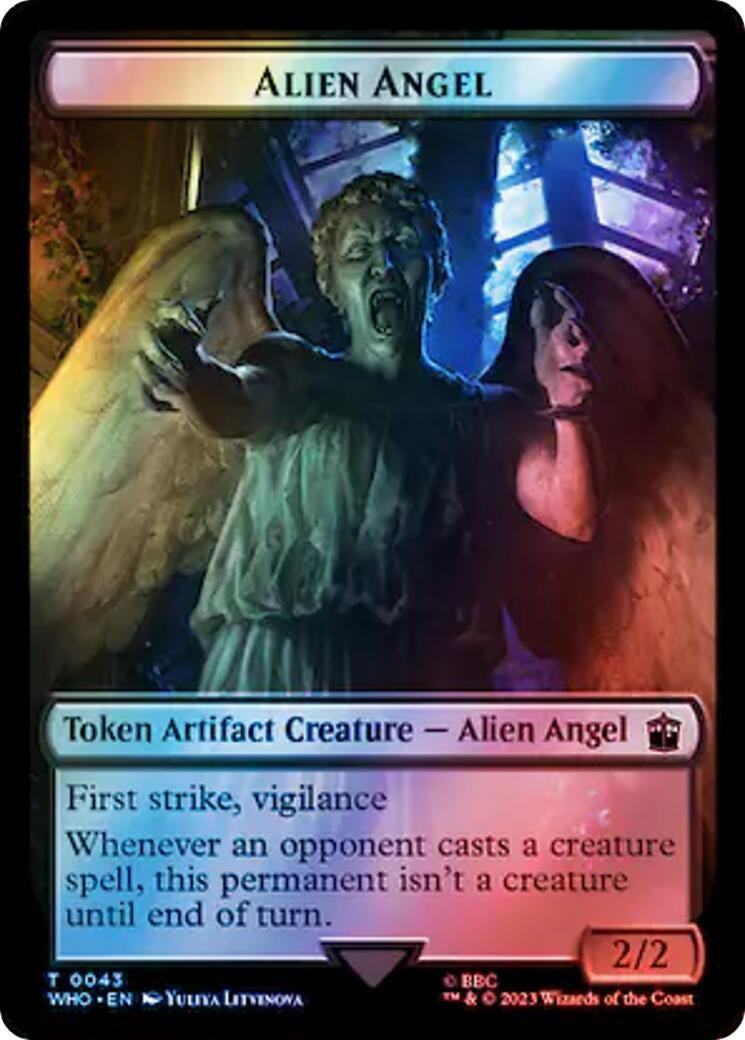 Image for Alien Angel // Treasure (0063) Double-Sided Token (Surge Foil) (Universes Beyond: Doctor Who) (43 // 63) - Magic: The Gathering