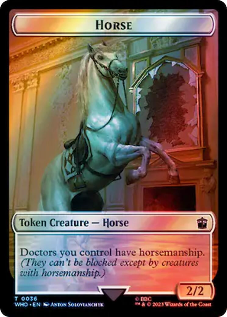 Image for Horse // Alien Salamander Double-Sided Token (Surge Foil) (Universes Beyond: Doctor Who) (36 // 48) - Magic: The Gathering