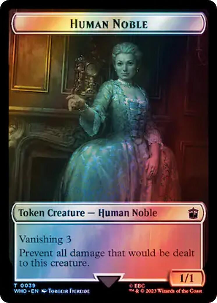 Image for Human Noble // Treasure (0062) Double-Sided Token (Surge Foil) (Universes Beyond: Doctor Who) (39 // 62) - Magic: The Gathering