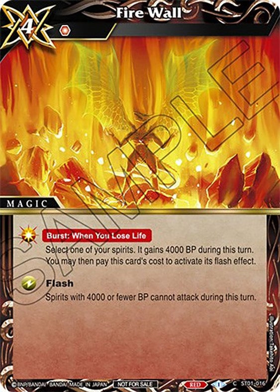 Image for Fire Wall (Sealed Event Promotion Pack) (Battle Spirits Saga Promo Cards) (ST01-016) - Battle Spirits Saga