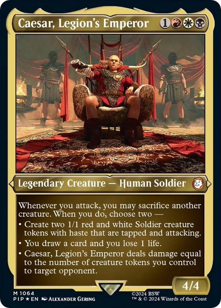 Image for Caesar, Legion's Emperor (Display Commander) - Thick Stock (Universes Beyond: Fallout) (1064) - Magic: The Gathering