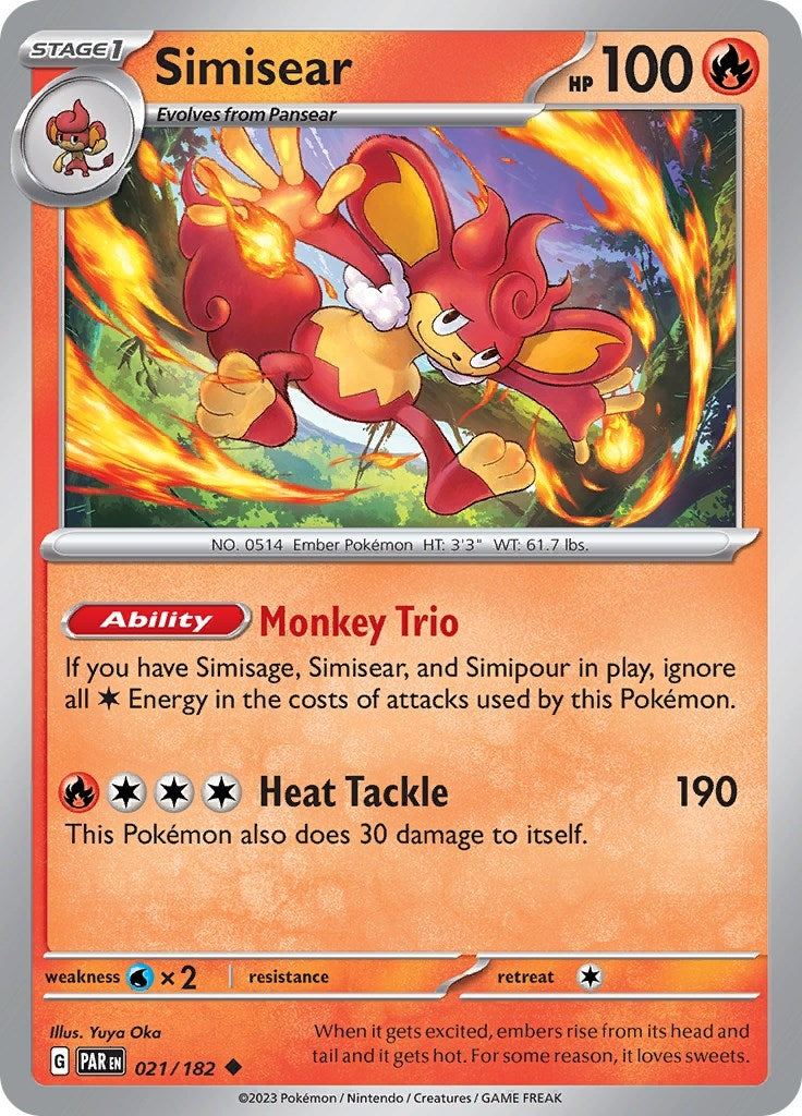 Image for Simisear (SV04: Paradox Rift) (021/182) - Pokemon
