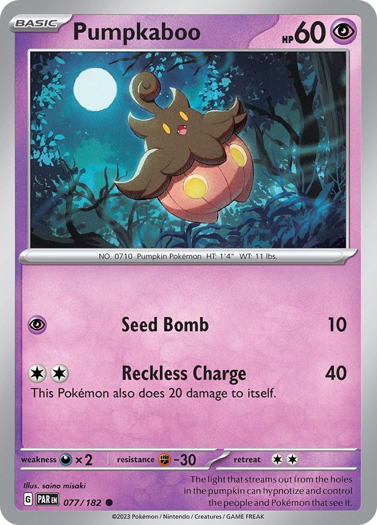 Image for Pumpkaboo (SV04: Paradox Rift) (077/182) - Pokemon