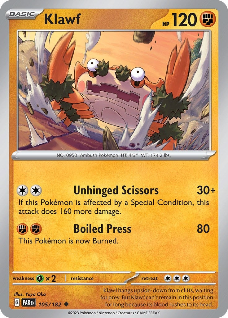 Image for Klawf (SV04: Paradox Rift) (105/182) - Pokemon