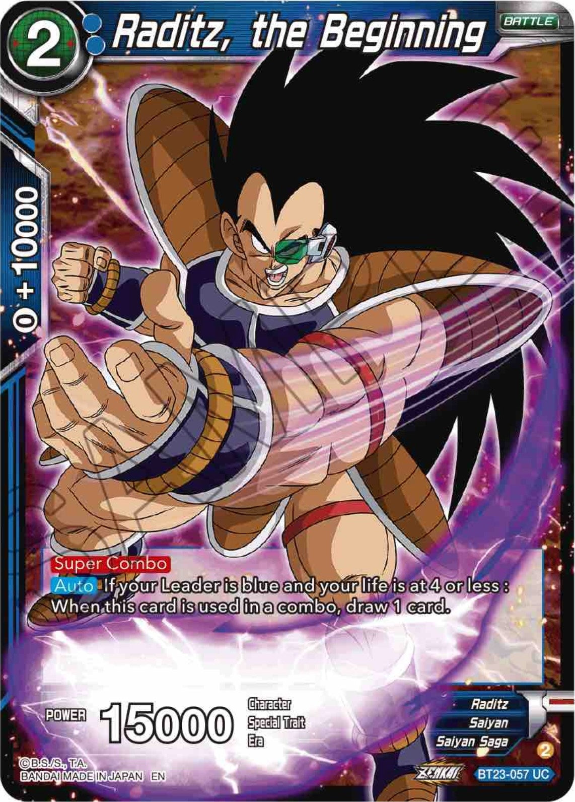 Image for Raditz, the Beginning (Perfect Combination) (BT23-057) - Dragon Ball Super: Masters