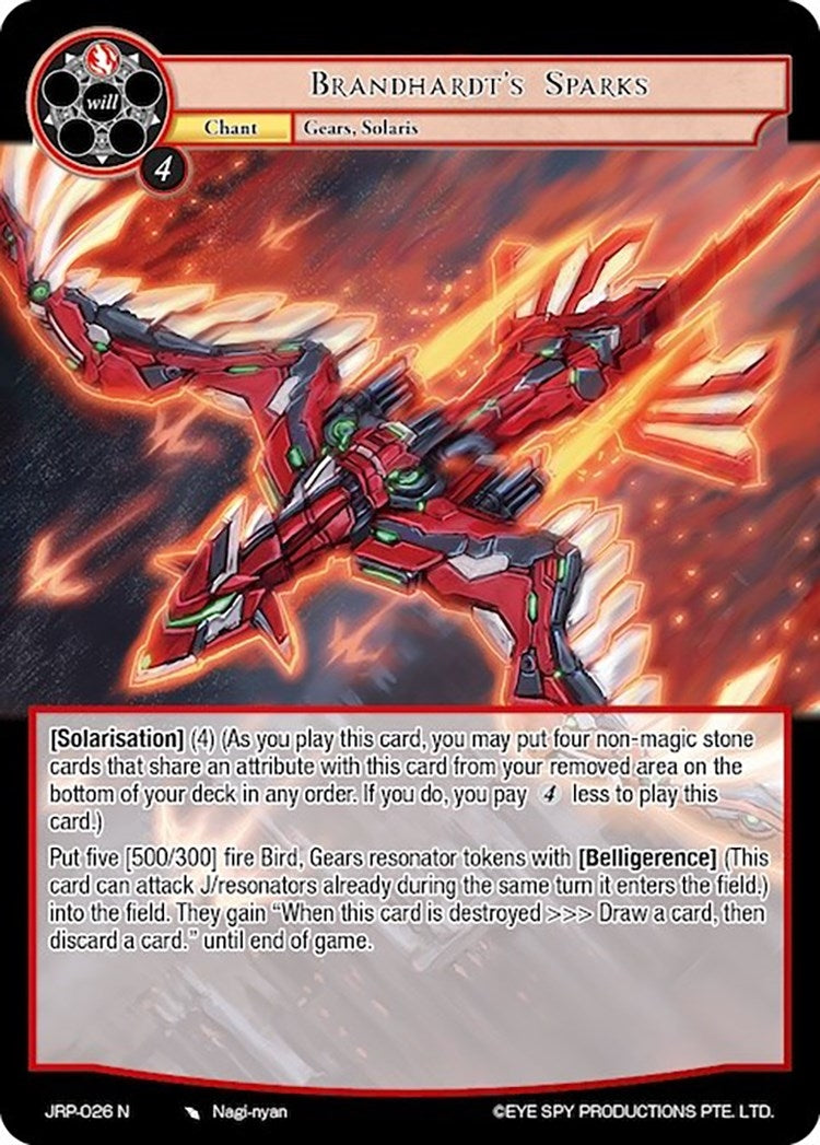 Image for Brandhardt's Sparks (Judgment of the Rogue Planet) (JRP-026 N) - Force of Will