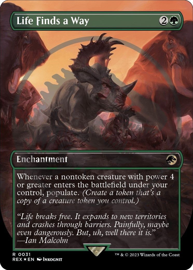 Image for Life Finds a Way (Borderless) (Emblem) (Universes Beyond: Jurassic World Collection) (31) - Magic: The Gathering