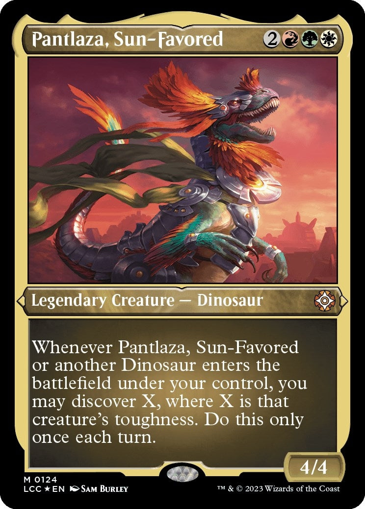 Image for Pantlaza, Sun-Favored (Display Commander) - Thick Stock (Commander: The Lost Caverns of Ixalan) (124) - Magic: The Gathering