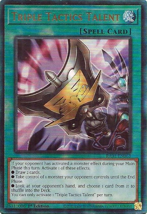Image for Triple Tactics Talent (PUR) (25th Anniversary Rarity Collection) (RA01-EN063) - YuGiOh