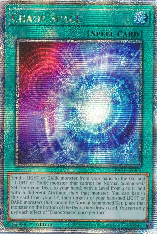 Image for Chaos Space (Quarter Century Secret Rare) (25th Anniversary Rarity Collection) (RA01-EN065) - YuGiOh