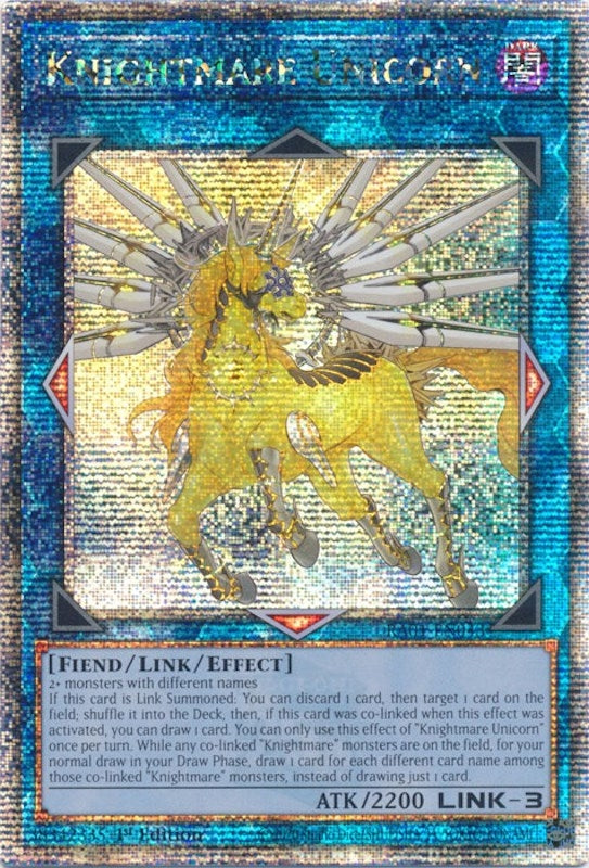 Image for Knightmare Unicorn (Quarter Century Secret Rare) (25th Anniversary Rarity Collection) (RA01-EN043) - YuGiOh