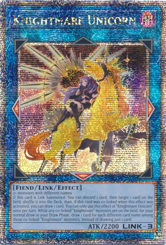 Image for Knightmare Unicorn (Alternate Art) (Quarter Century Secret Rare) (25th Anniversary Rarity Collection) (RA01-EN043) - YuGiOh