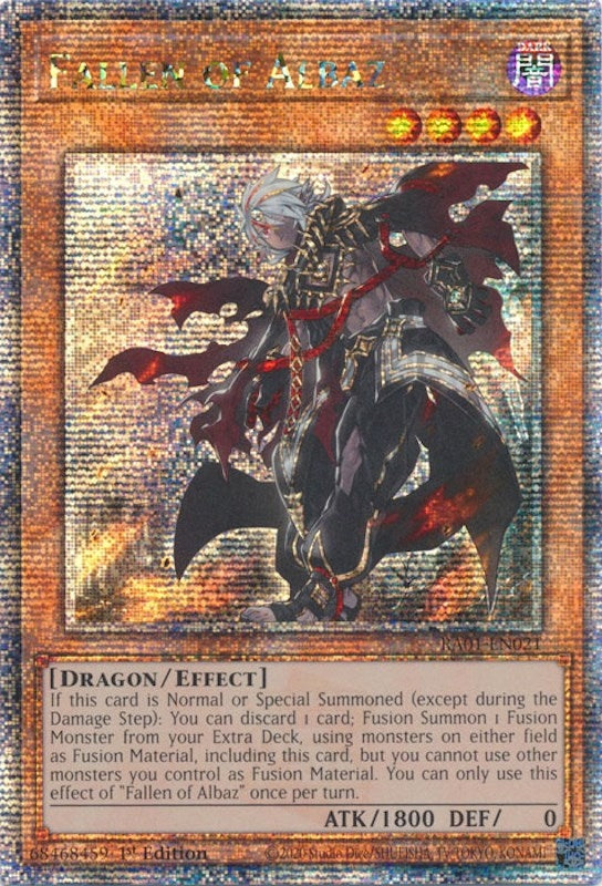 Image for Fallen of Albaz (Quarter Century Secret Rare) (25th Anniversary Rarity Collection) (RA01-EN021) - YuGiOh