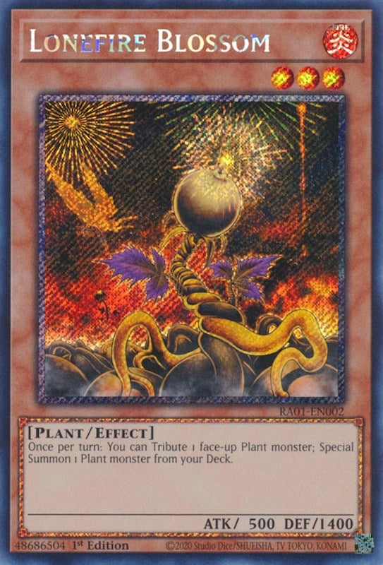 Image for Lonefire Blossom (Platinum Secret Rare) (25th Anniversary Rarity Collection) (RA01-EN002) - YuGiOh