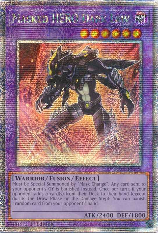 Image for Masked HERO Dark Law (Quarter Century Secret Rare) (25th Anniversary Rarity Collection) (RA01-EN025) - YuGiOh