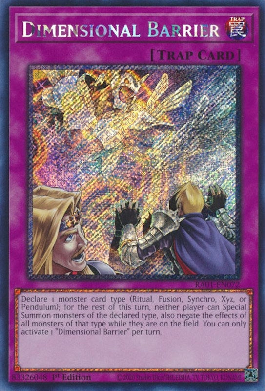 Image for Dimensional Barrier (Platinum Secret Rare) (25th Anniversary Rarity Collection) (RA01-EN072) - YuGiOh