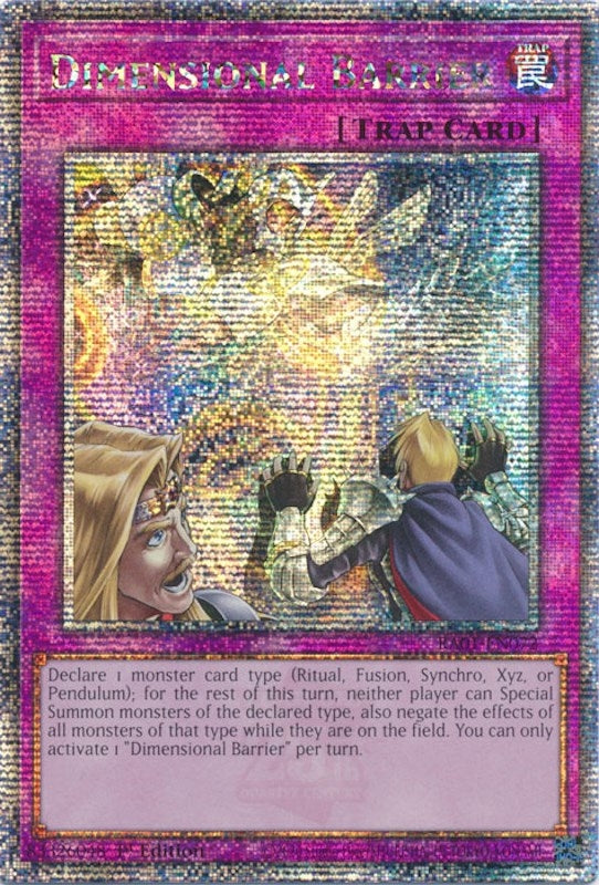 Image for Dimensional Barrier (Quarter Century Secret Rare) (25th Anniversary Rarity Collection) (RA01-EN072) - YuGiOh
