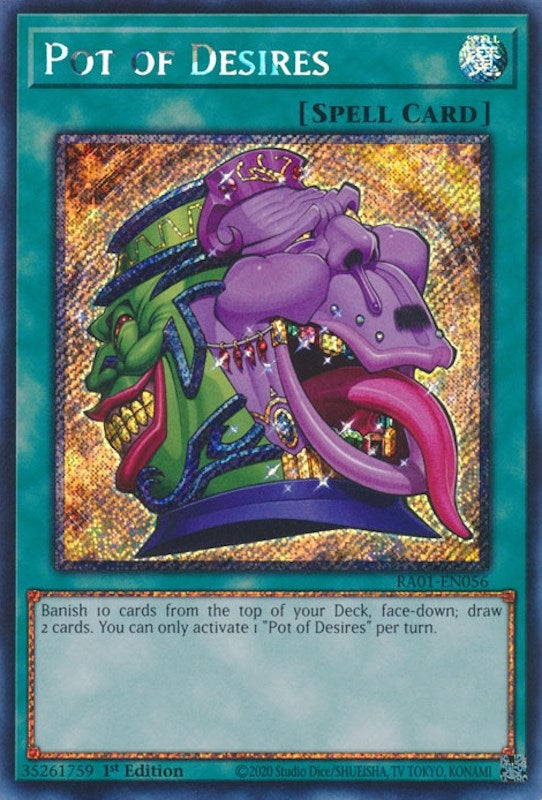 Image for Pot of Desires (Platinum Secret Rare) (25th Anniversary Rarity Collection) (RA01-EN056) - YuGiOh