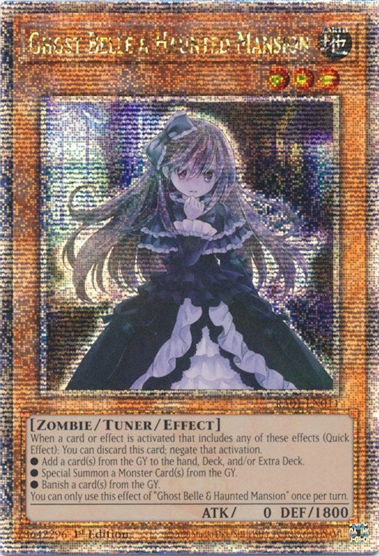 Image for Ghost Belle & Haunted Mansion (Quarter Century Secret Rare) (25th Anniversary Rarity Collection) (RA01-EN011) - YuGiOh