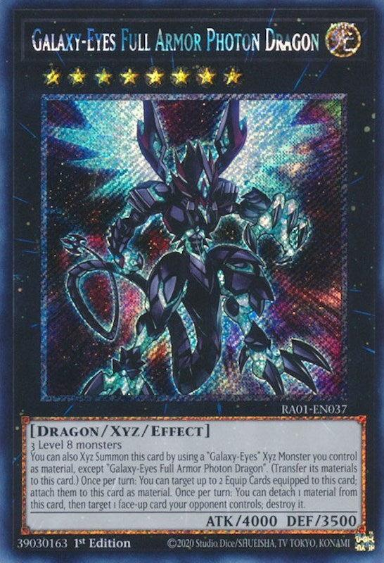 Image for Galaxy-Eyes Full Armor Photon Dragon (Platinum Secret Rare) (25th Anniversary Rarity Collection) (RA01-EN037) - YuGiOh