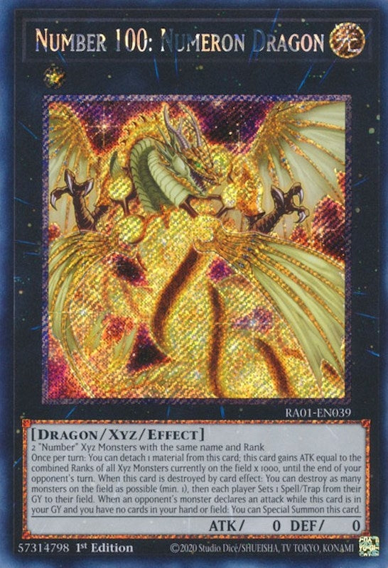 Image for Number 100: Numeron Dragon (Platinum Secret Rare) (25th Anniversary Rarity Collection) (RA01-EN039) - YuGiOh