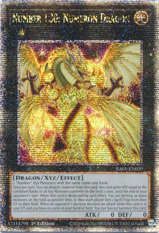 Image for Number 100: Numeron Dragon (Quarter Century Secret Rare) (25th Anniversary Rarity Collection) (RA01-EN039) - YuGiOh