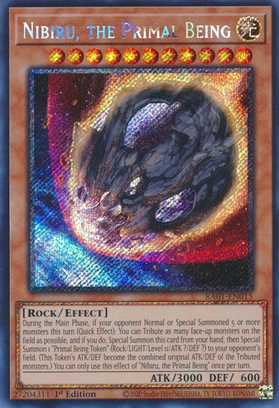 Image for Nibiru, the Primal Being (Platinum Secret Rare) (25th Anniversary Rarity Collection) (RA01-EN015) - YuGiOh